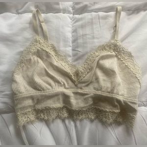 aerie lace tank top, size s/p, cream/biege color